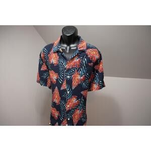 Penguin MunsingWear 100% Viscose Floral Hawaiian Button Up Shirt Mens Sz XL